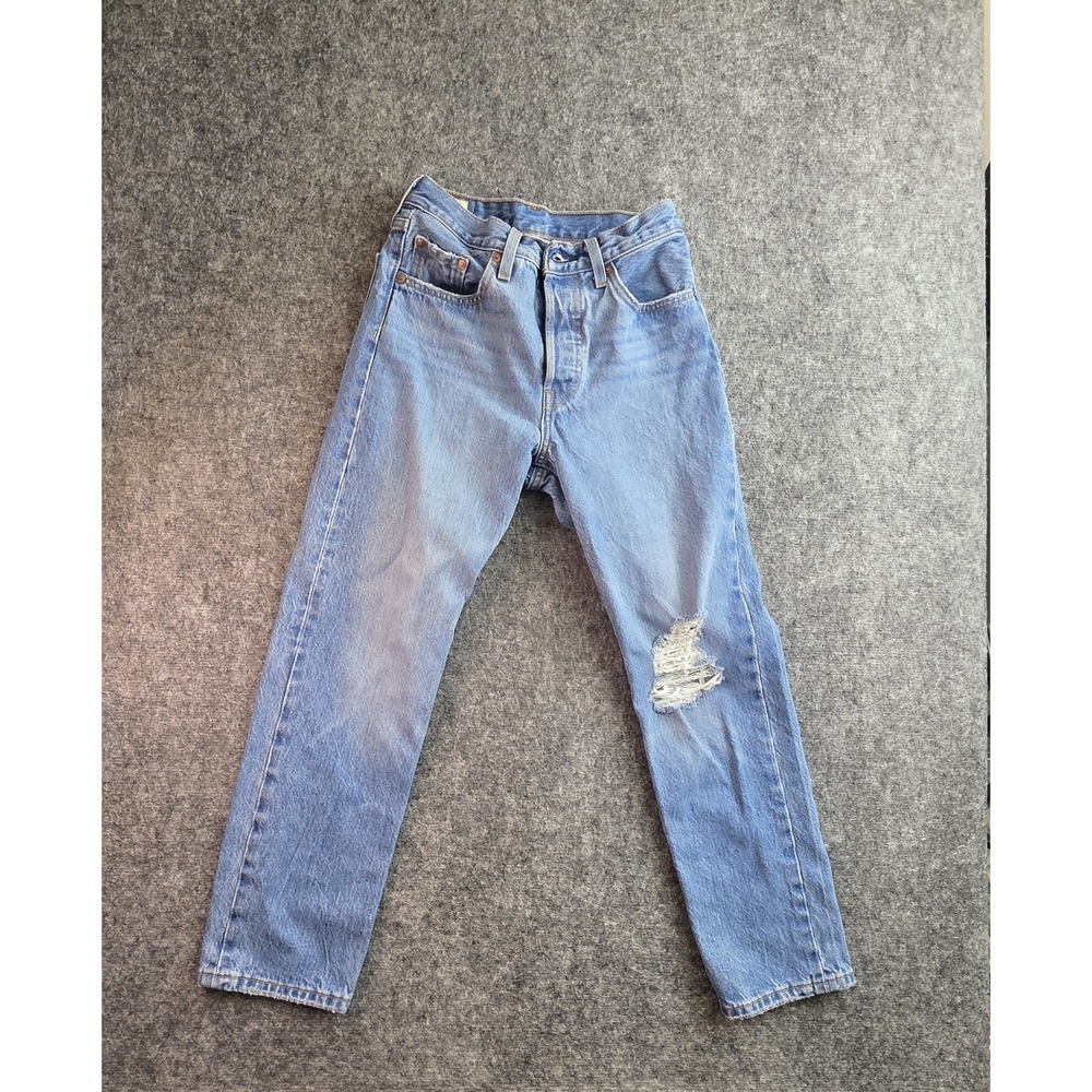 Womans High Waisted 501 Levis, W24 L26, Light Blue Premium Denim,